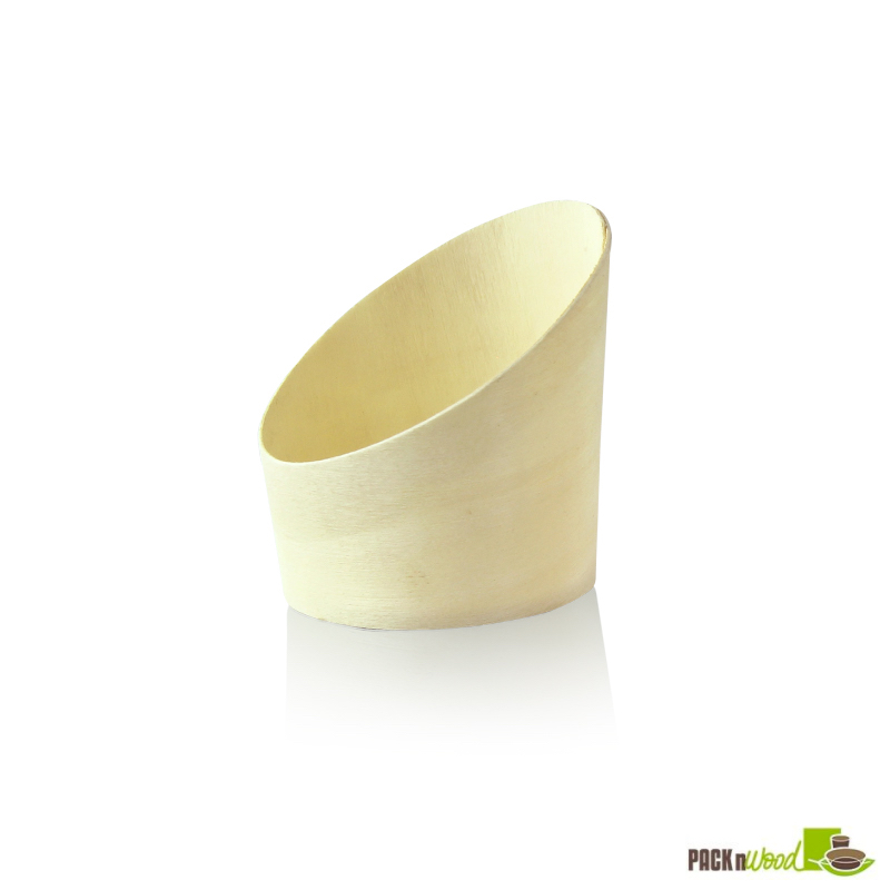 3 oz Slanted Wood Cup - 2.1 in. Dia. - 2.75 & 1 in.