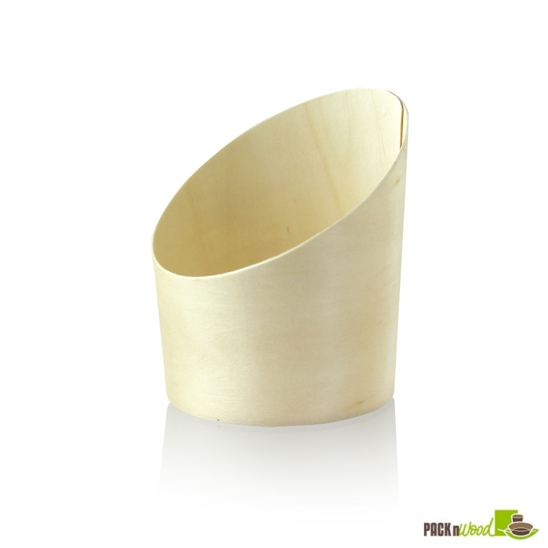 7 oz Slanted Wood Cup - 2.5 in. Dia. - 3.5 & 1.75 in.