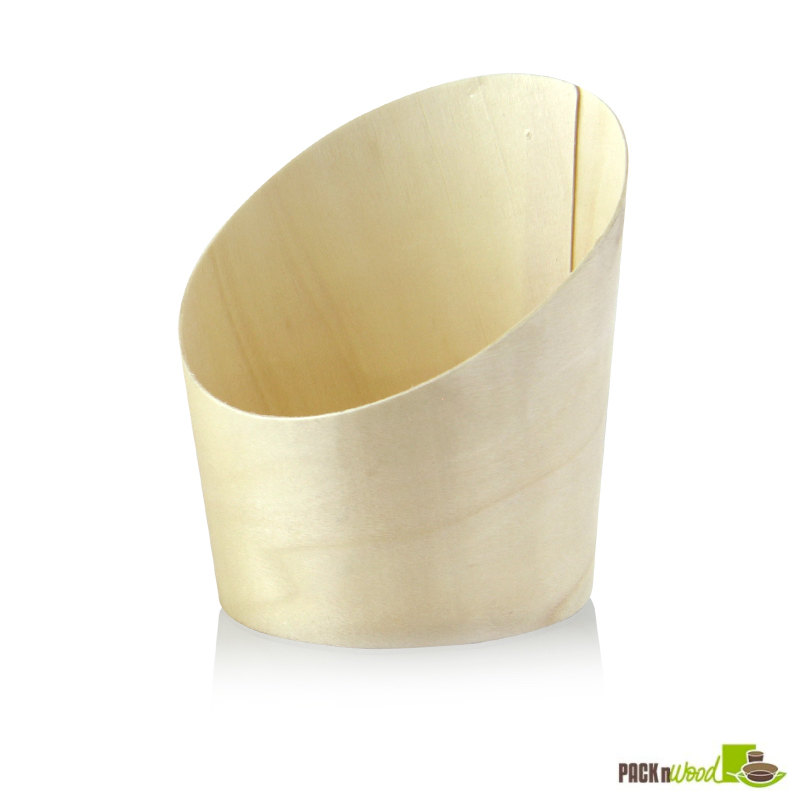9.5 oz Slanted Wood Cup - 3 in. Dia. - 4 & 2 in.
