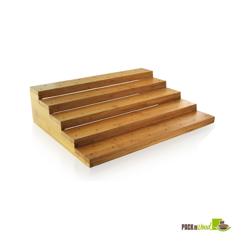 Picture of Packnwood 210SAMBRO75 Flights Bamboo Multi Level Pick Holder with 75 Holes - 14.2 x 12 x 3.75 in.