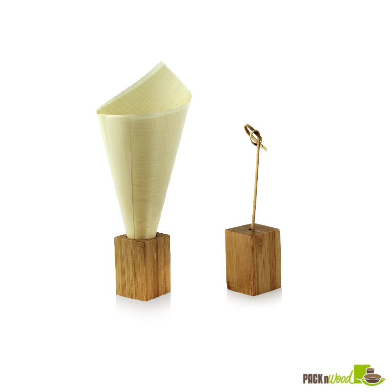 Picture of Packnwood 210BPICO1 Dual Use Bamboo Pick & Cone Holder