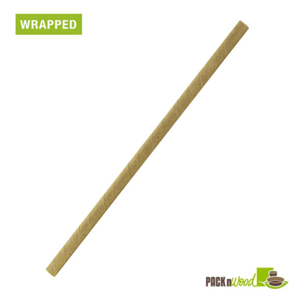 Picture of Packnwood 210CHP19KRW 7.75 in. Full Kraft Straw Wrapped - 3000 Piece