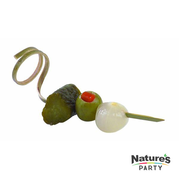 8NPBBTWIST9 3.5 in. Bamboo Top Twisted Skewer, Natural