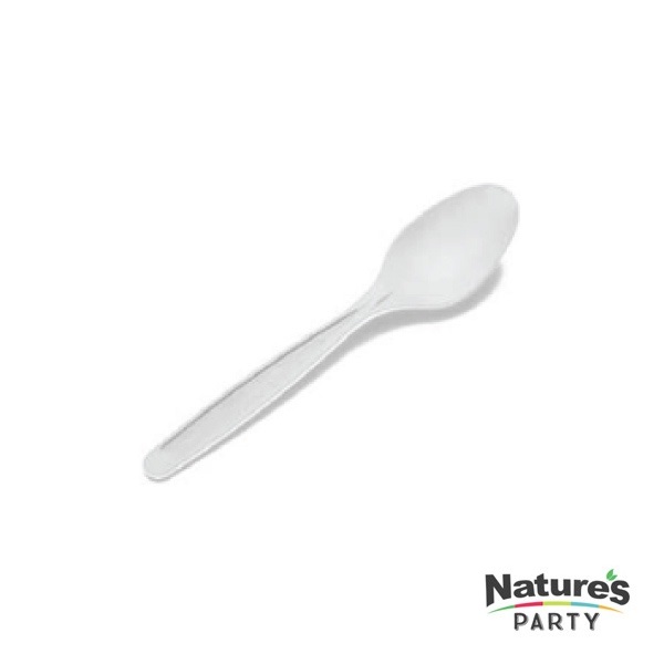 8NPCVPL844 4.92 in. Cornpostable Cornstarch Mini Spoon, White - Pack of 24