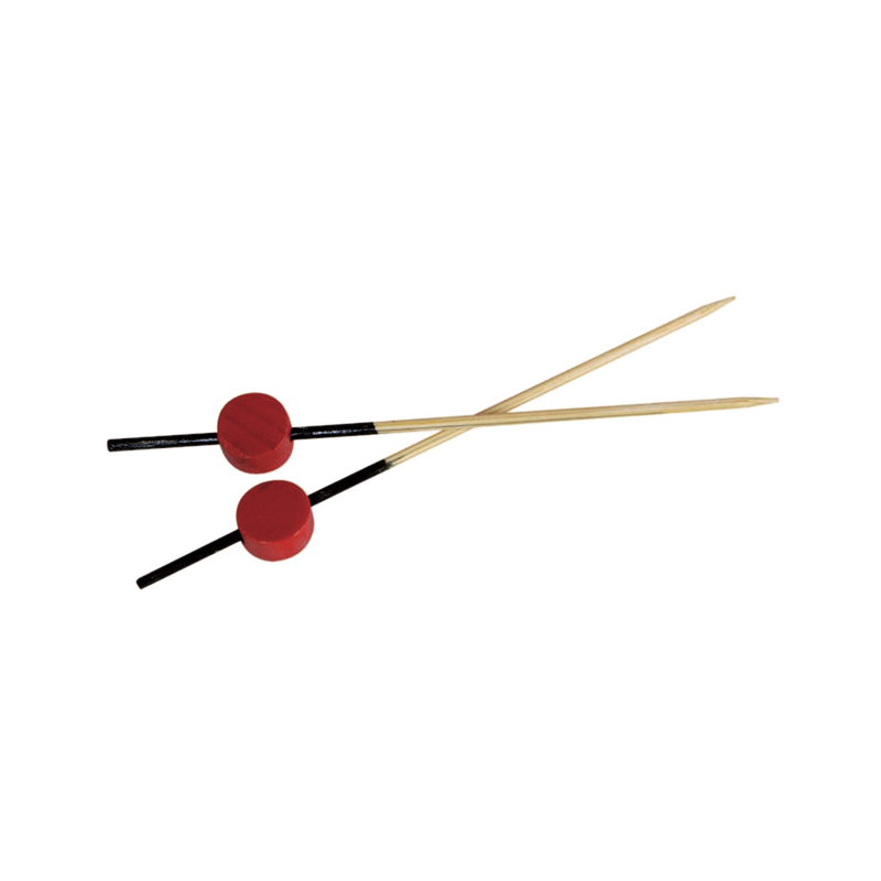 3.1 in. Bamboo End with Red Bead, Pick & Black