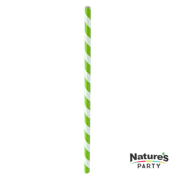 7.75 in. Durable Paper Straws, Green & White