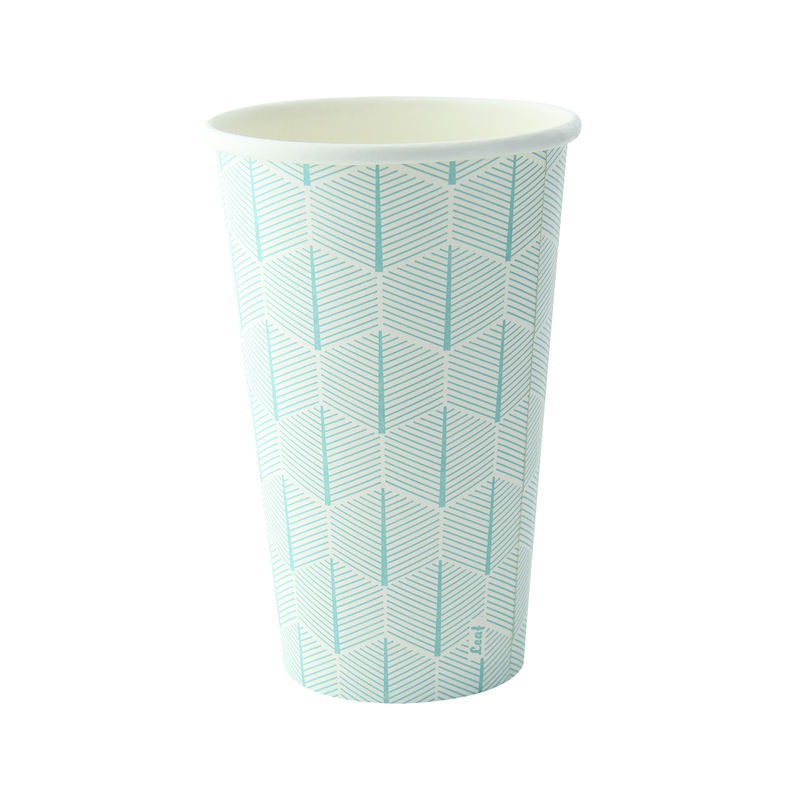16 oz Leaf Design Paper Cup - 5.4 x 2.4 x 3.5 in. - 1000 Piece