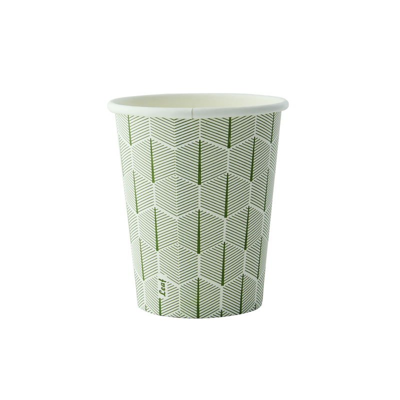 210GCLEAF8 8 oz Leaf Design Paper Cup - 3.5 x 2.2 x 3.15 in. - 2000 Piece