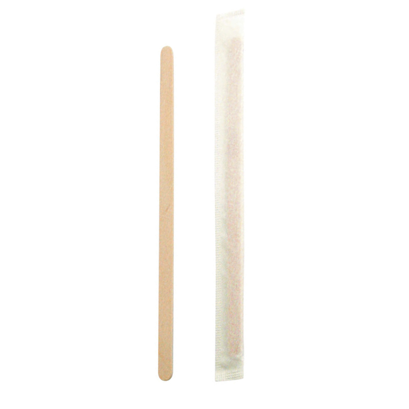 Picture of Packnwood 210SPATBEDB 5.5 in. Individually Wrapped Wooden Coffee Stirrer - 5000 Piece