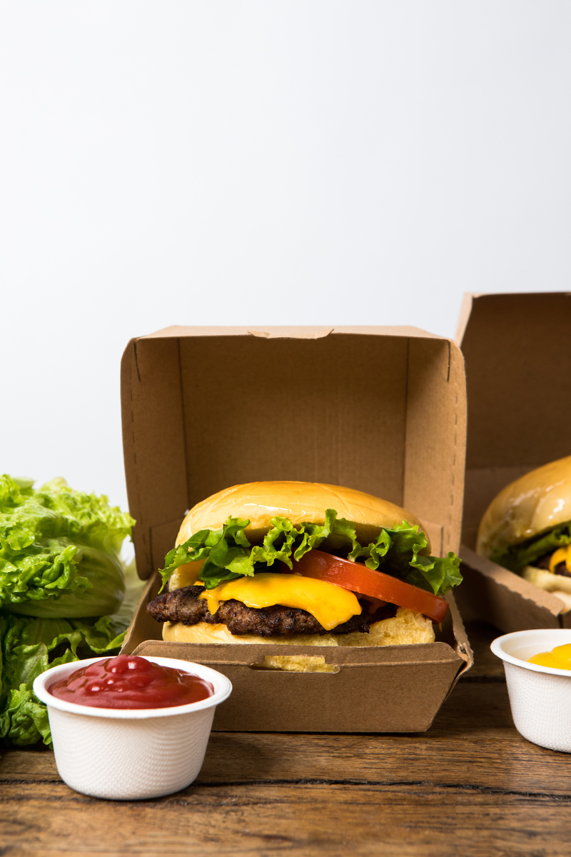 3.5 in. Cardboard Burger Box - Brown