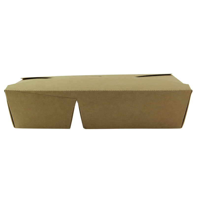 33 oz 2-Compartment Kraft Cardboard Meal Box - 6.61 x 5.35 x 2.56 in. - 200 Piece