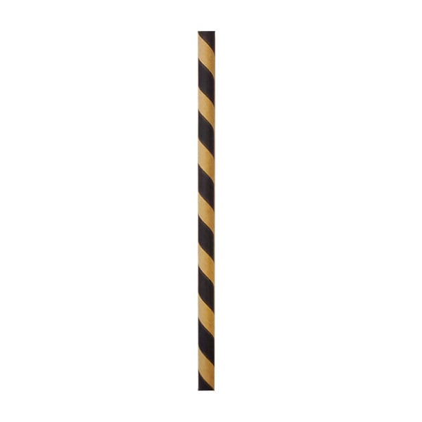 Picture of Packnwood 8NPCHP21KB 8.3 in. Gold & Black Striped Paper Straws - 600 Piece