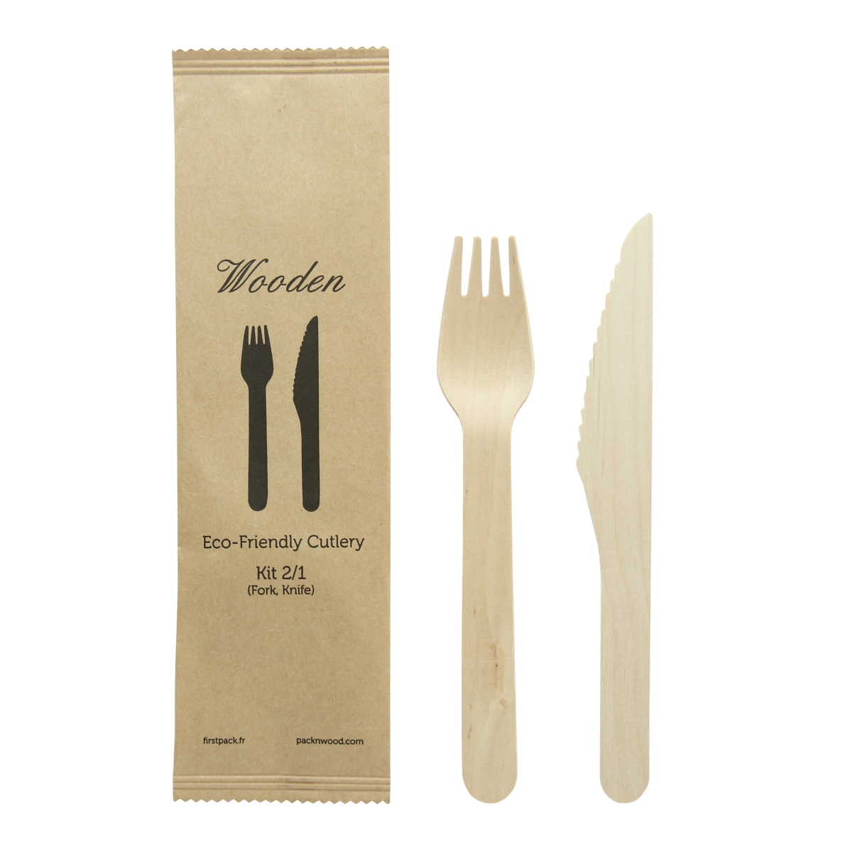 Picture of Packnwood 210COUVB2K 6.2 in. Wooden Cutlery 2-1 Kit