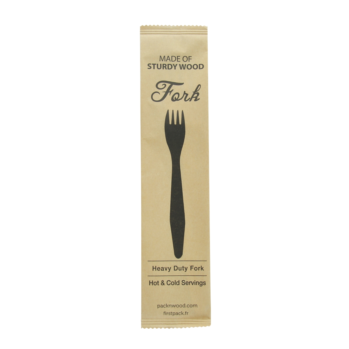 Picture of Packnwood 210CVB191W 7.3 in. Heavy Weight Wooden Fork, Wrapped in Paper Wrapper