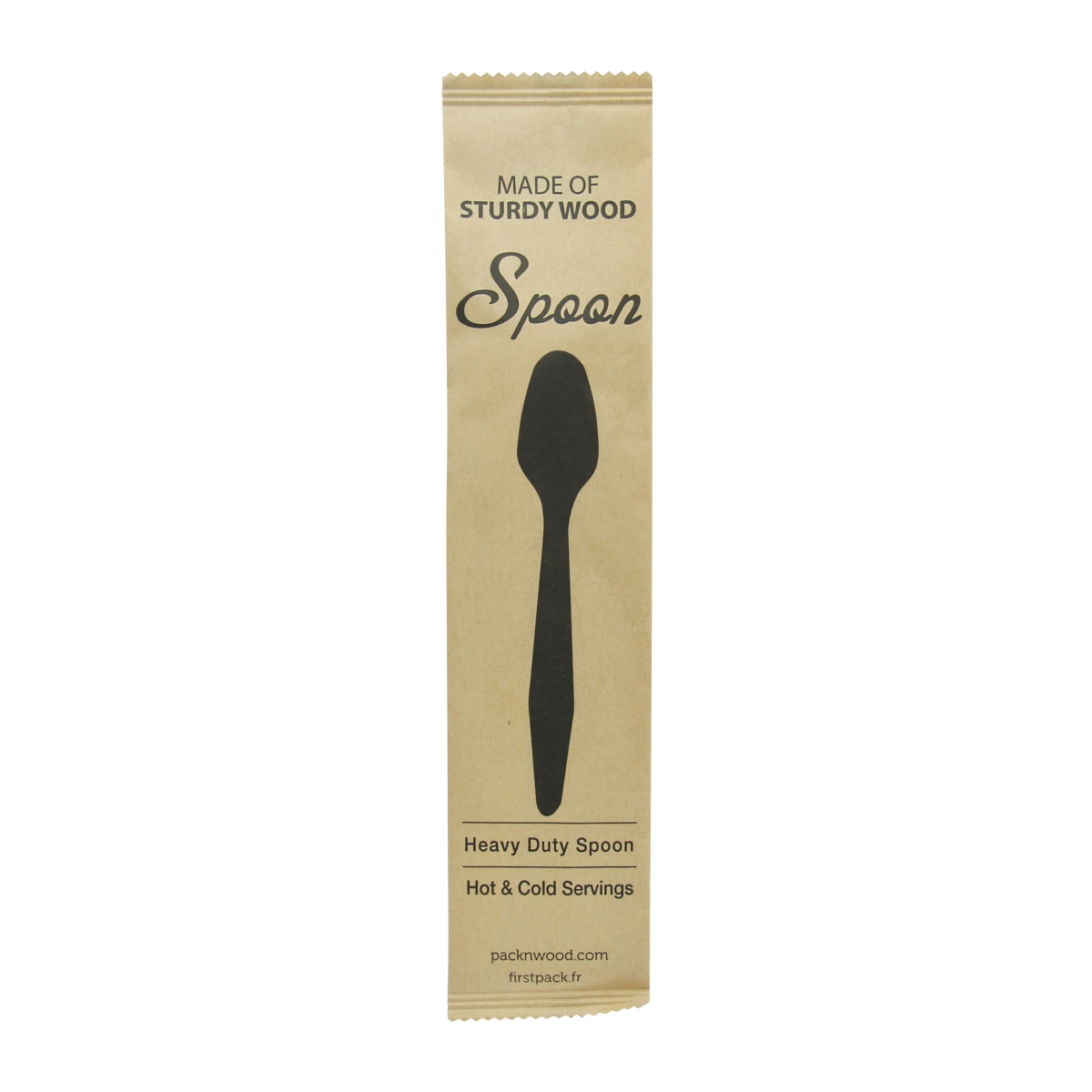 Picture of Packnwood 210CVB193W 7.3 in. Heavy Weight Wooden Spoon, Wrapped in Paper Wrapper