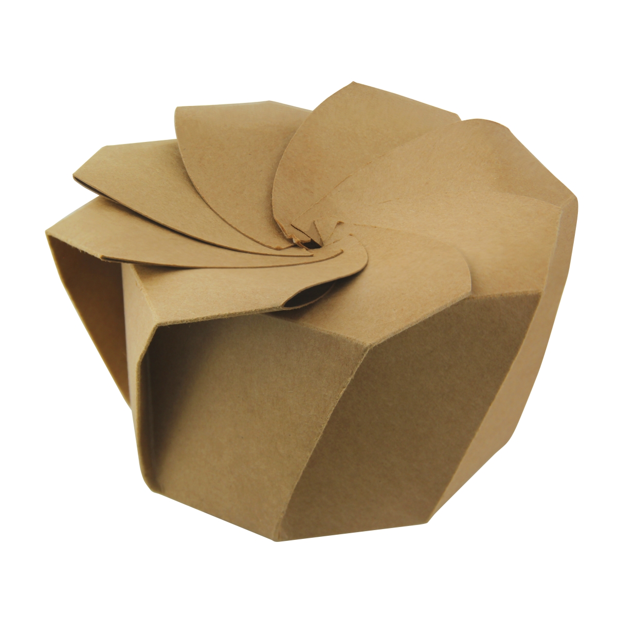 Picture of Packnwood 210GAMI750K 4.7 x 3.2 in. Paperboard Salad Cup with Origami Folding Lid, Kraft