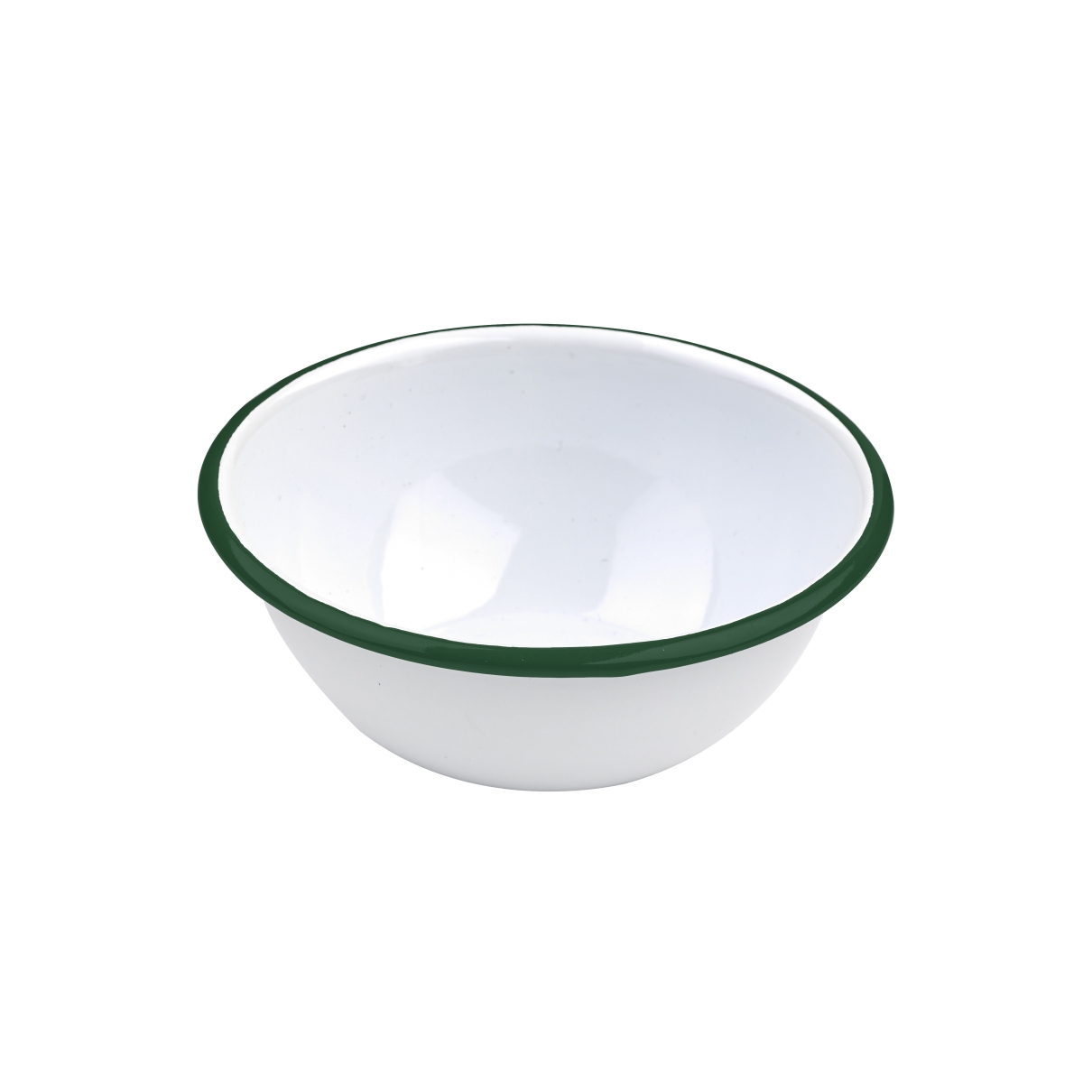 Picture of Packnwood 294ENBOL550 6.2 x 2.6 in. Rim Enamel Bowl, White with Green - 12 Piece