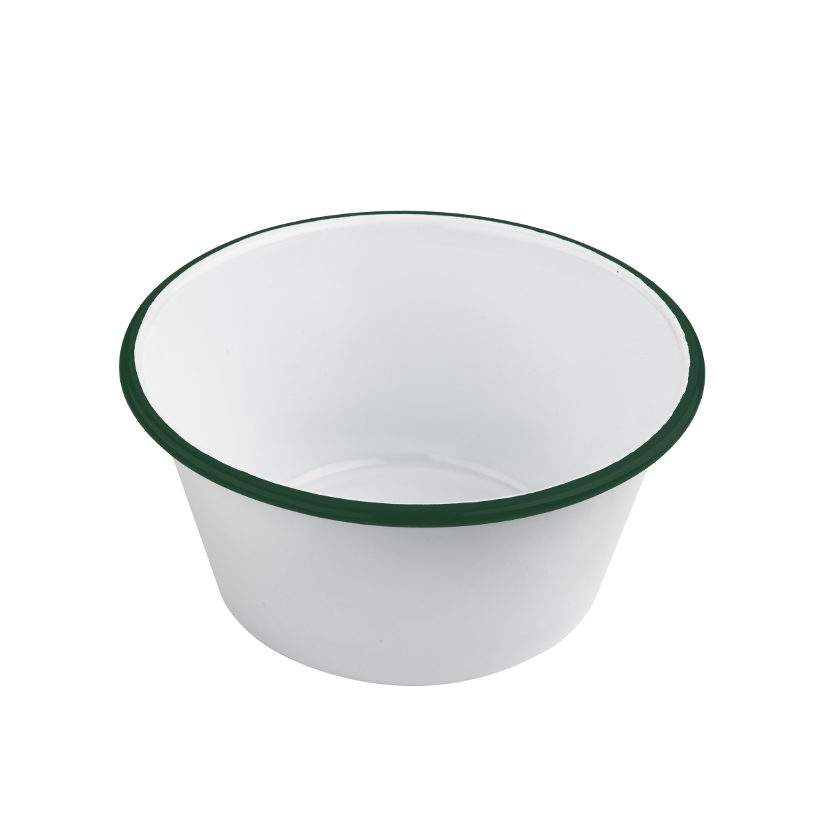 Picture of Packnwood 294ENBOL750 5.5 x 2.6 in. 25 oz Straight Side Rim Enamel Deep Bowl, White with Green - 12 Piece