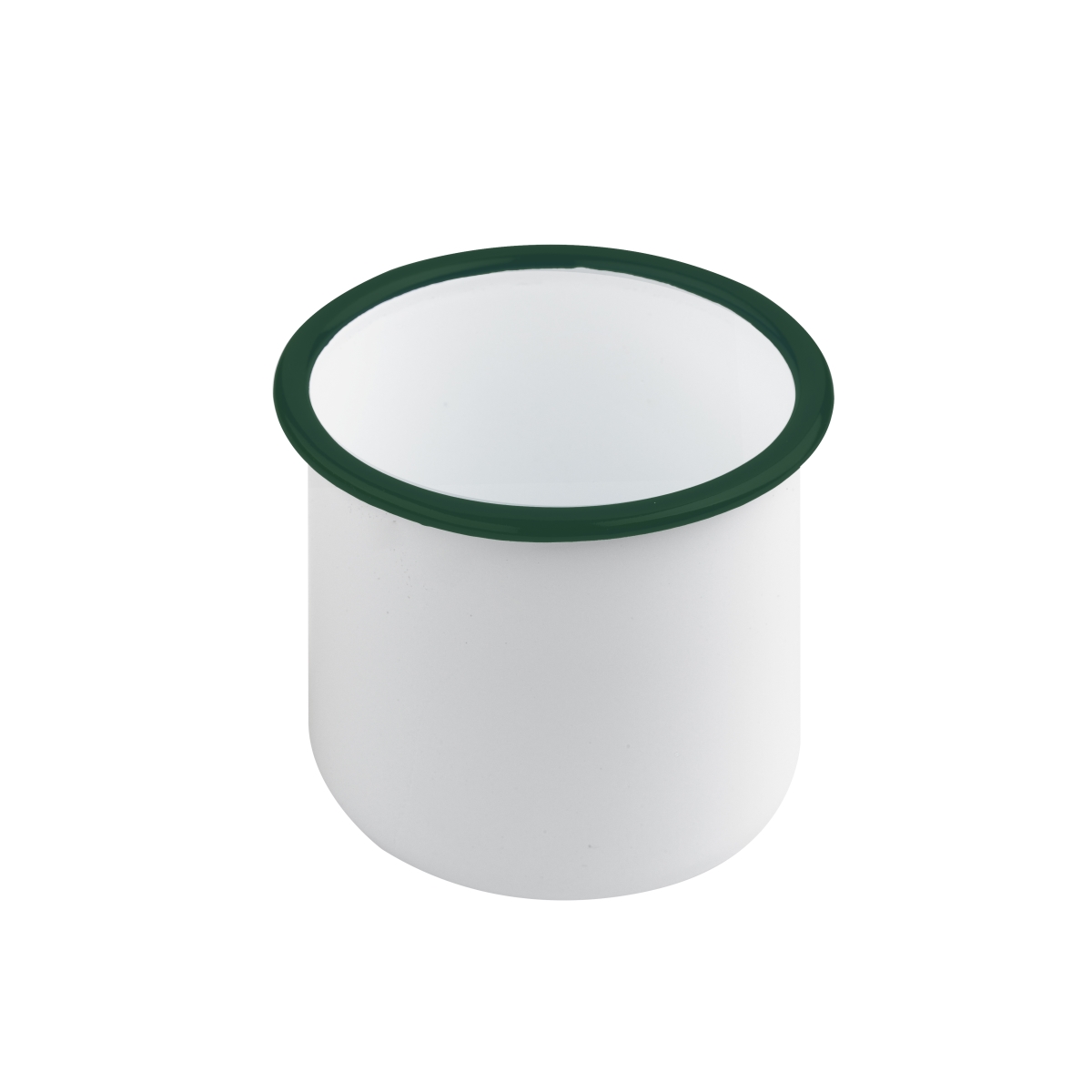 Picture of Packnwood 294ENPOT350 3.1 x 3.1 in. 12 oz Straight Side Rim Enamel Delipot, White with Green - 12 Piece