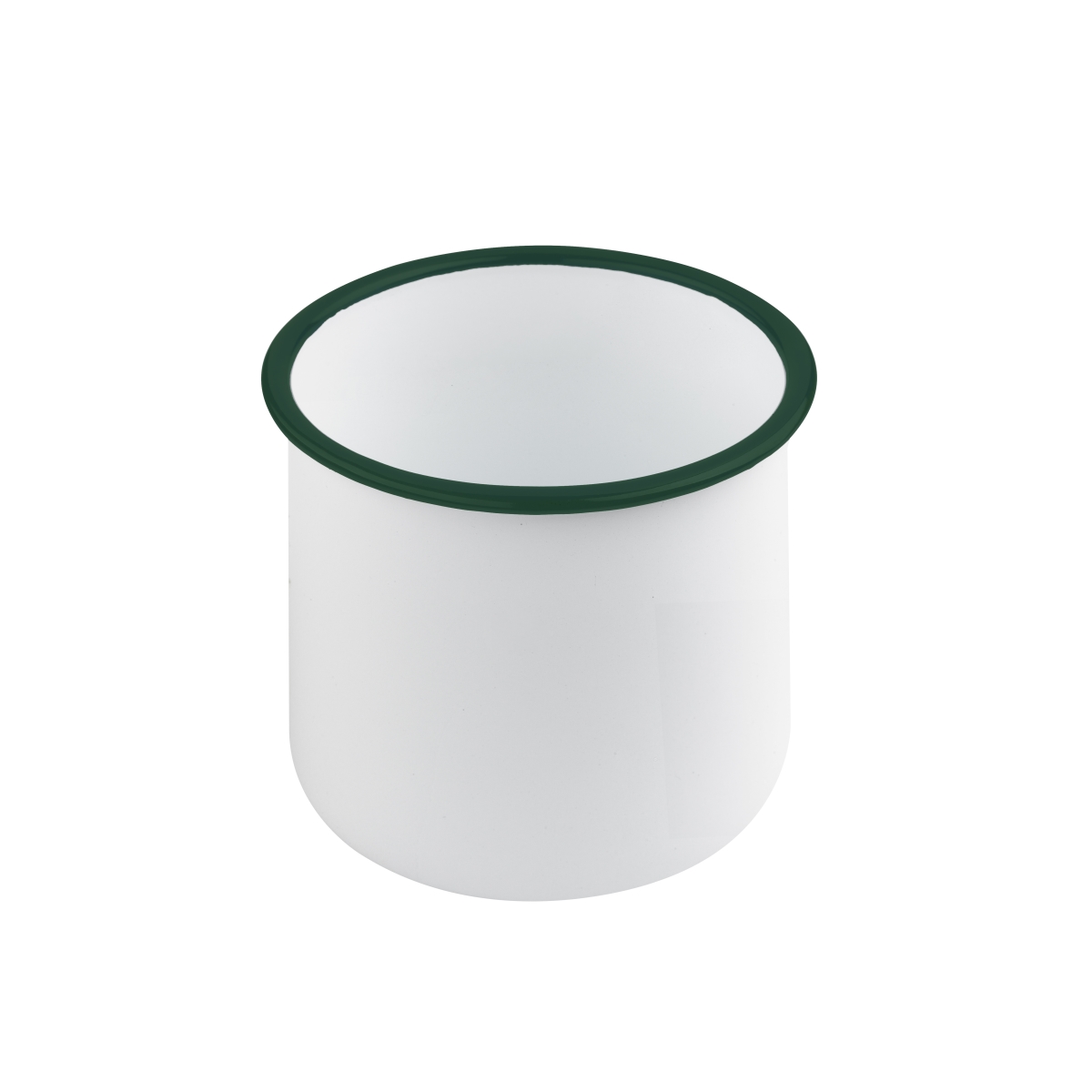 Picture of Packnwood 294ENPOT750 3.9 x 3.9 in. 25 oz Straight Side Rim Enamel Delipot, White with Green - 12 Piece