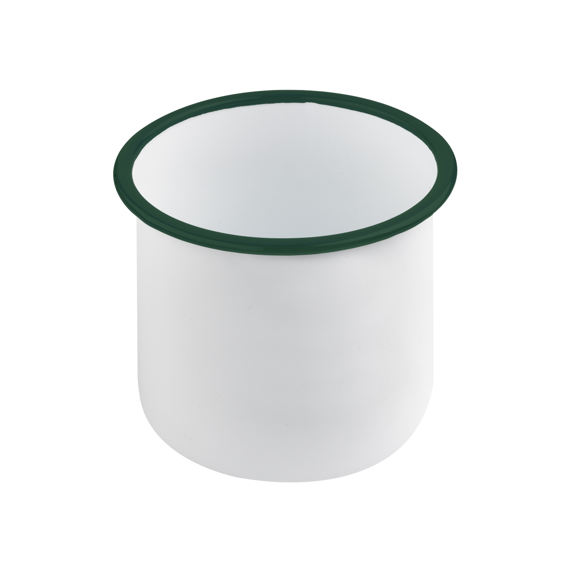 Picture of Packnwood 294ENPOT1200 4.7 x 4.7 in. 41 oz Straight Side Rim Enamel Delipot, White with Green - 12 Piece