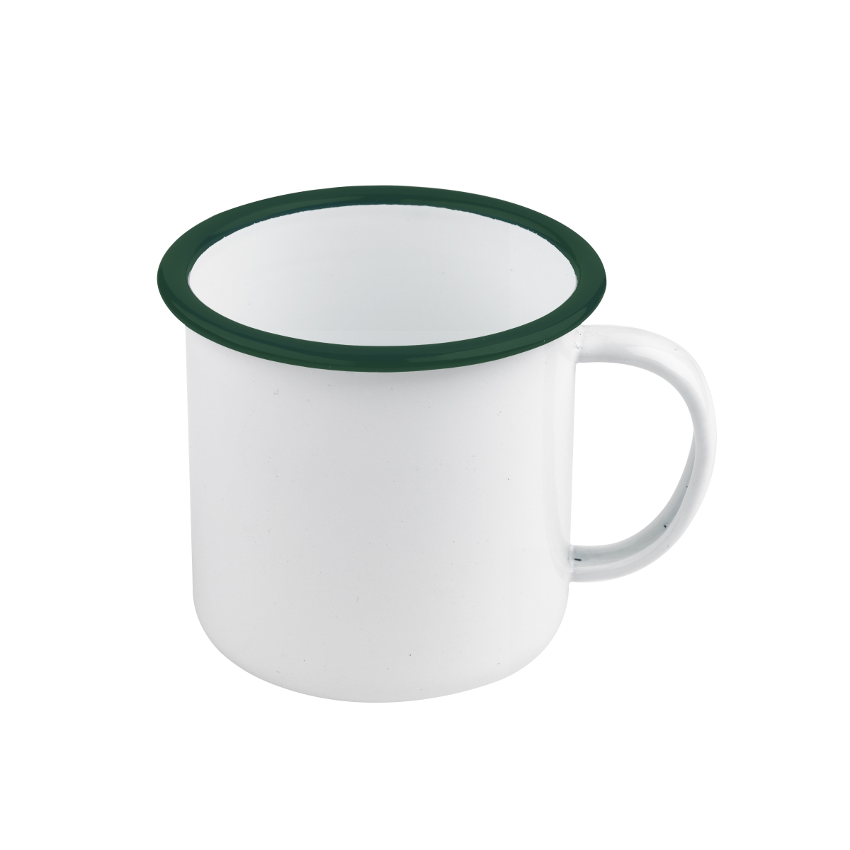 Picture of Packnwood 294ENMUG500 4.7 x 3.5 in. 17 oz Rim Enamel Mug, White with Green - 12 Piece