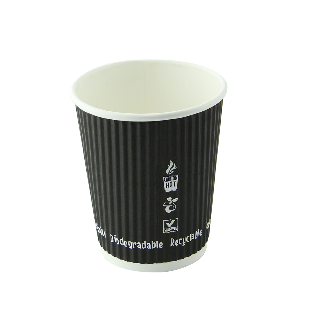 210GCRPLA4N 4 oz Compostable Rippled Black Cup