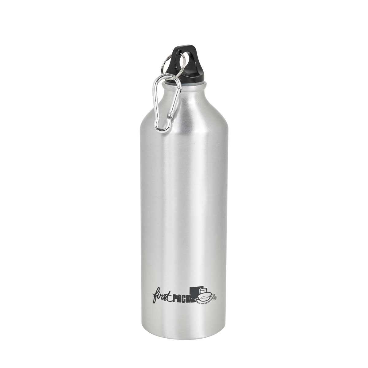 Picture of Packnwood 294IBOUTA750 25 oz Noxbottle Reusable Aluminium Water Bottle with Carabiner Clip Lid, Silver