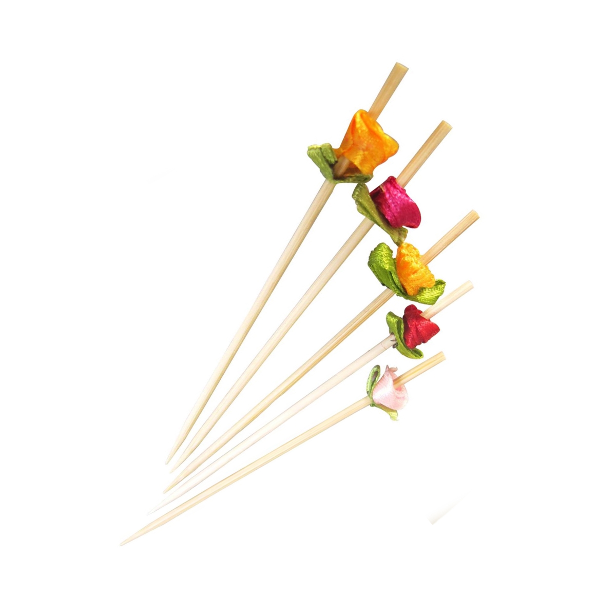 210BBFLEUR1 4.7 in. Bamboo Skewers, Assorted
