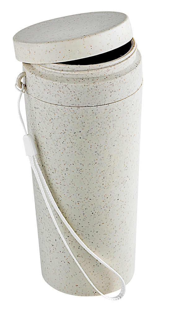 Picture of Packnwood 294WBOUT300 10 oz Huskly Reusable Bottle with Lid Beige Husk Composite - 40 Piece