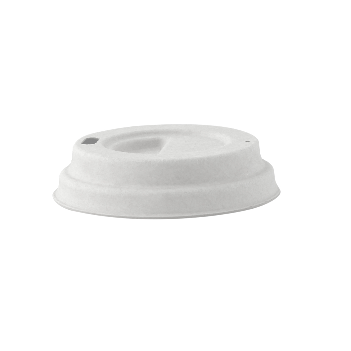2.44 in. White Sugarcane Fiber Coffee Cup Lid with Hole - 2000 Piece