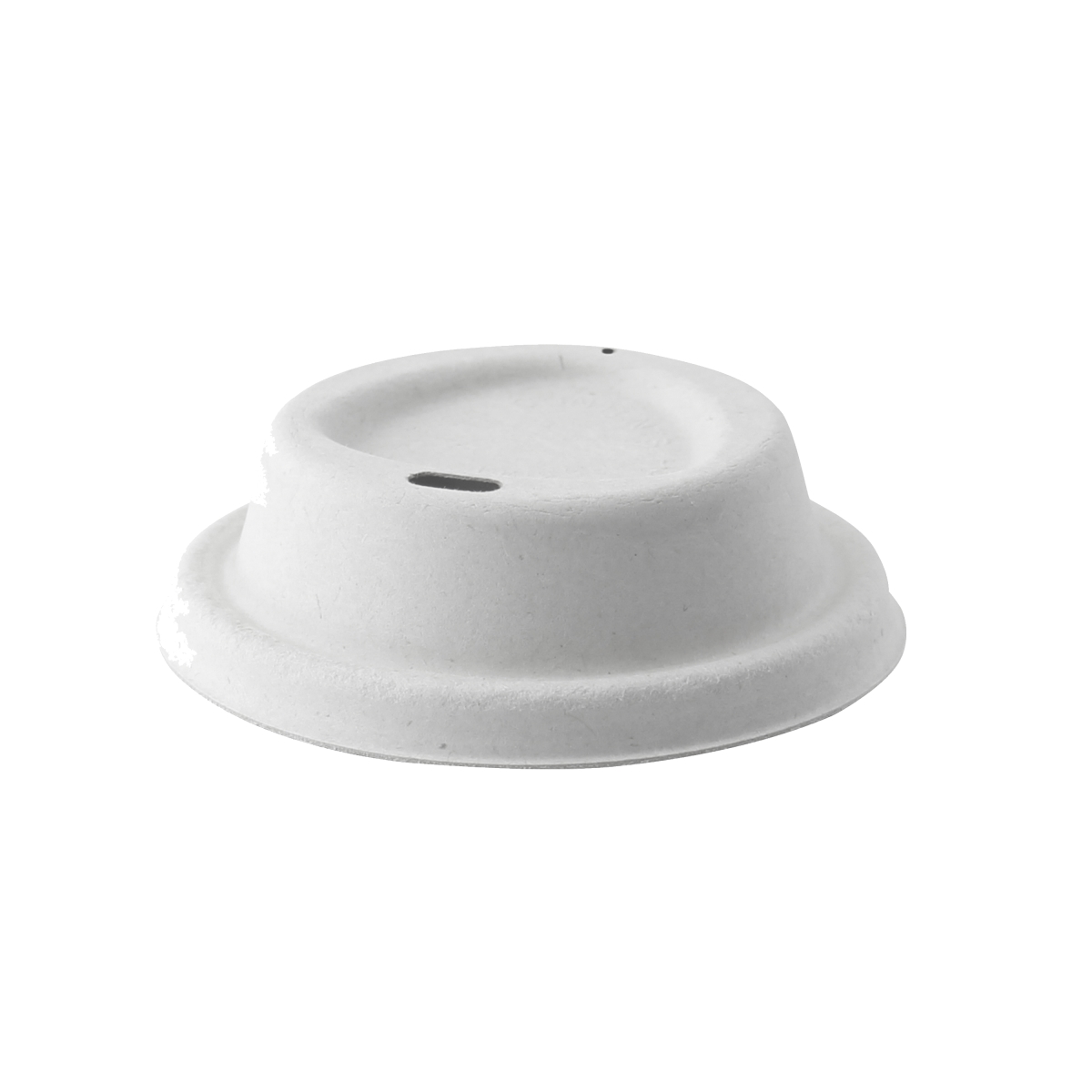 3.14 in. White Sugarcane Fiber Coffee Cup Lid with Hole - 1000 Piece