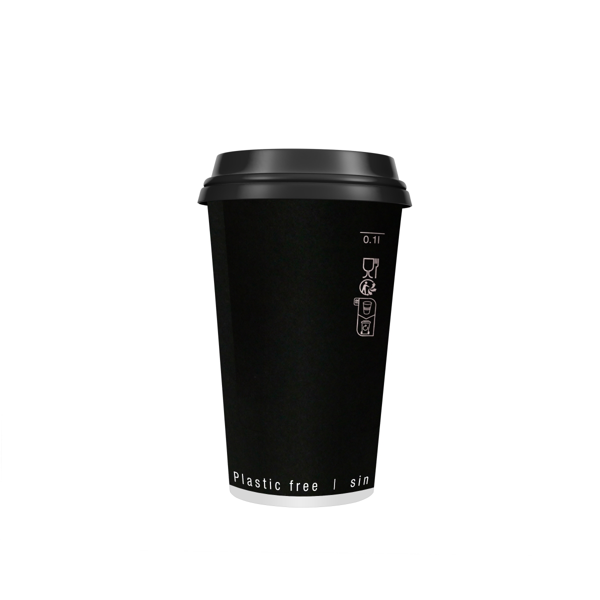Black Double Wall Paper Cup without Plastic
