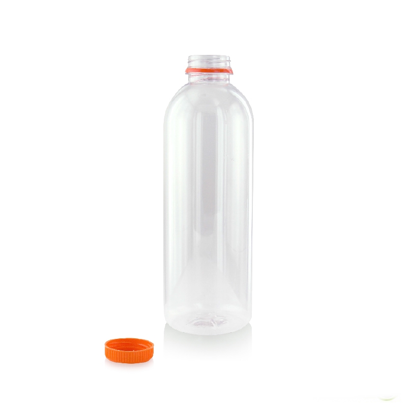 210BOUT502 16.9 oz Round Pet Bottle with Orange Cap - 150 Piece