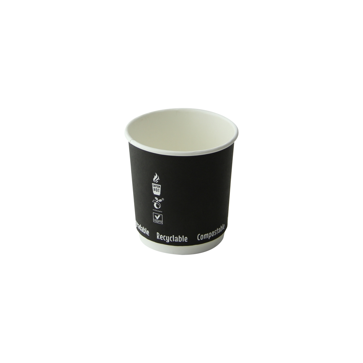 210GCDWB4N 2.5 x 2.4 in. Black Double Wall Paper Cup without Plastic - 4 oz - 1000 Piece