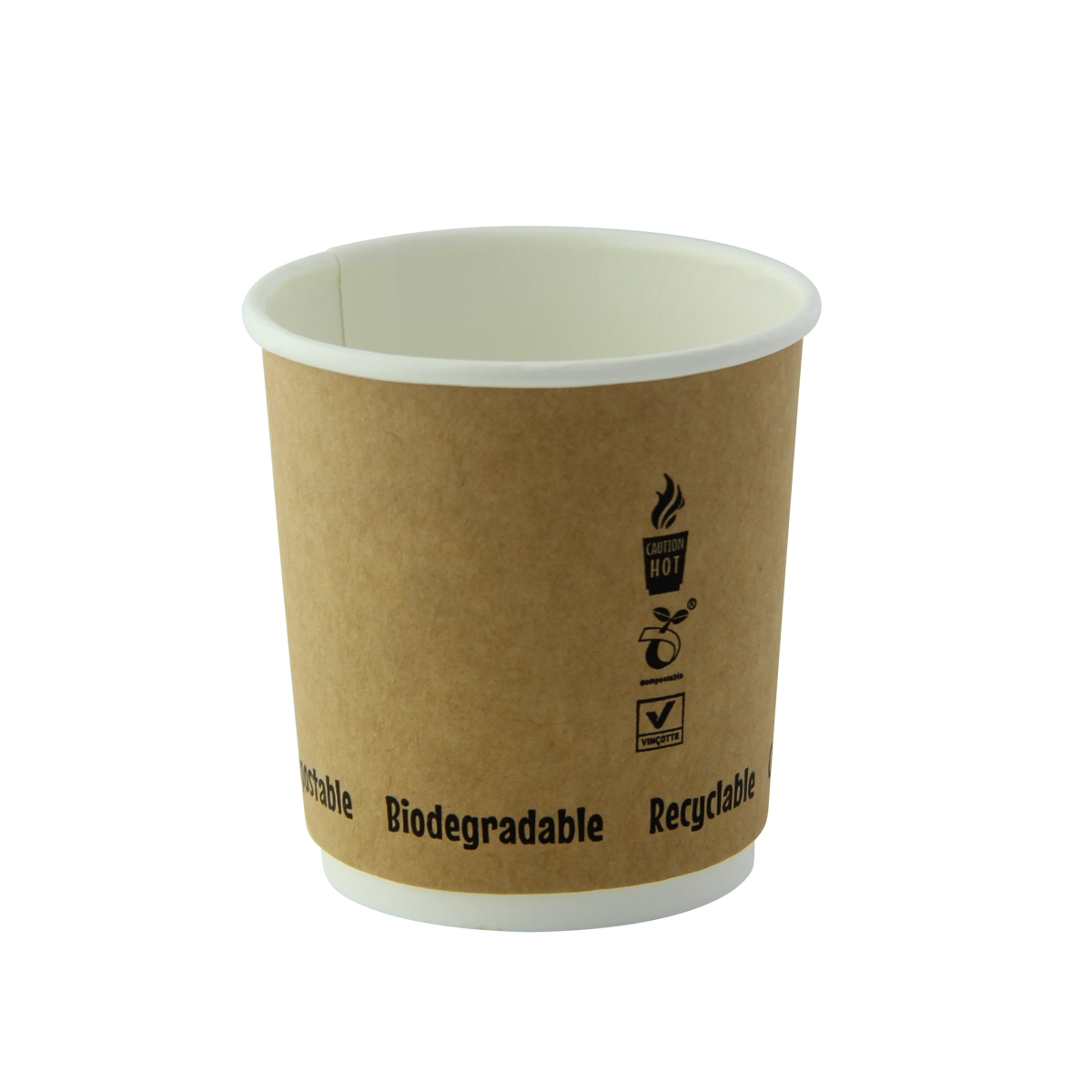 210GCDWB4K 2.5 x 2.4 in. Kraft Double Wall Paper Cup without Plastic - 4 oz - 1000 Piece
