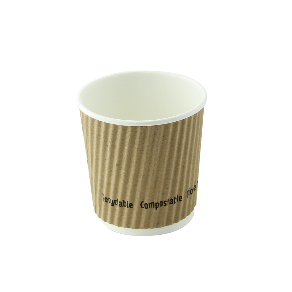 210GCRWB4BG 2.5 x 2.4 in. Kraft Rippled Wall Cup without Plastic - 4 oz - 1000 Piece