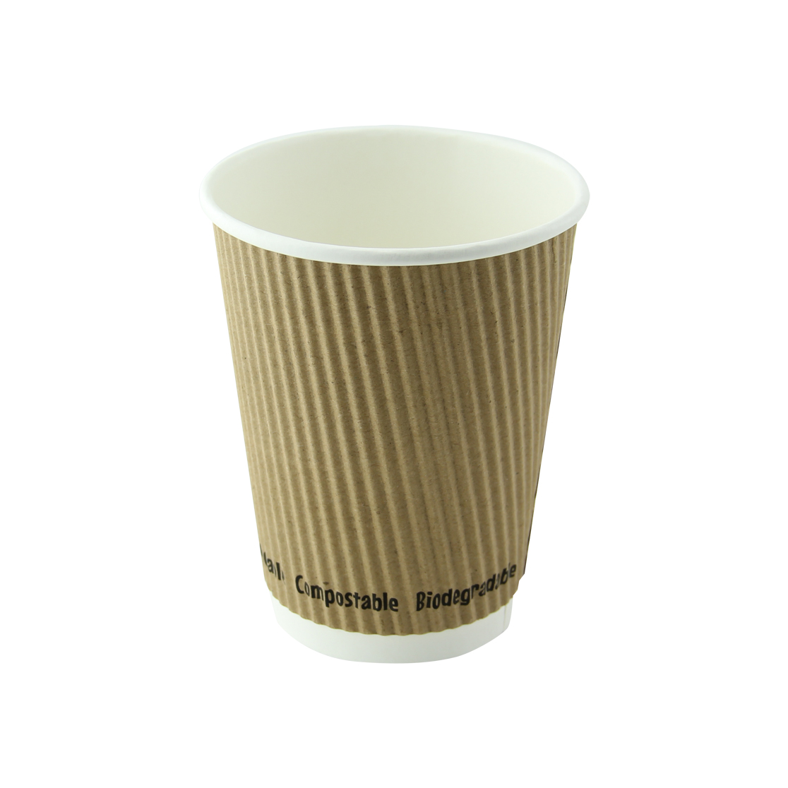 210GCRWB12BG 4.4 x 3.5 in. Kraft Rippled Wall Cup without Plastic - 12 oz - 500 Piece