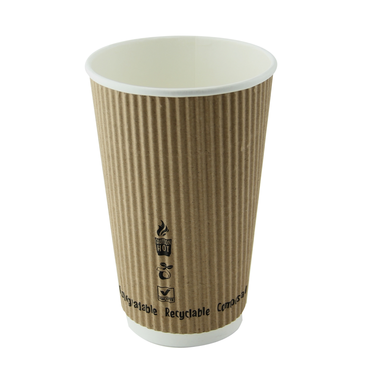 210GCRWB16BG 5.4 x 3.5 in. Kraft Rippled Wall Cup without Plastic - 16 oz - 500 Piece