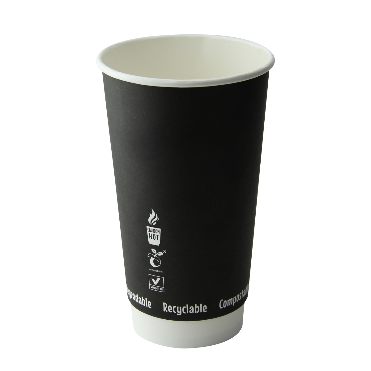 210GCDWB20N 6.3 x 3.5 in. Black Double Wall Paper Cup without Plastic - 20 oz - 500 Piece