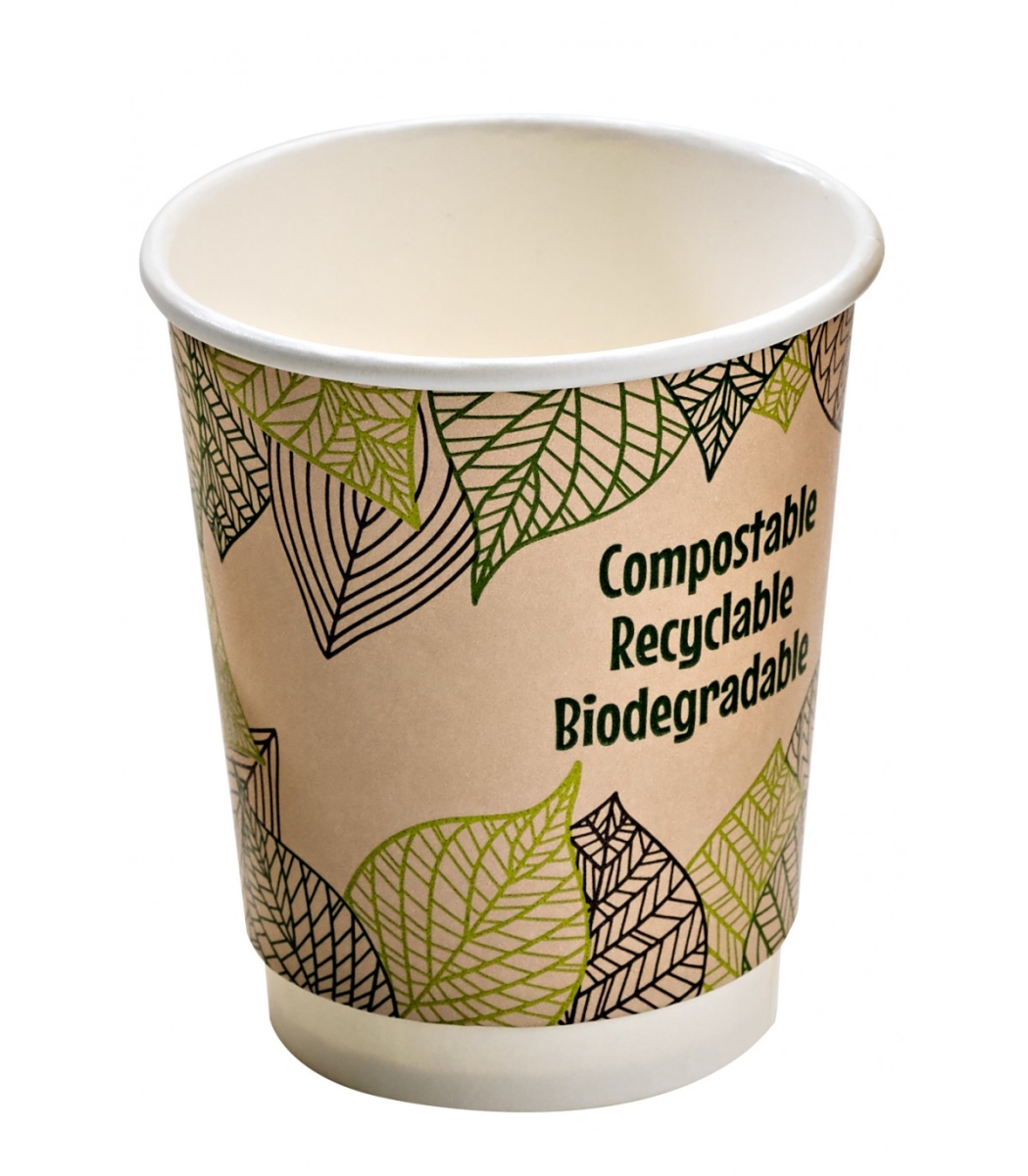 8NPGCDWCO8 8 oz 3.15 x 3.66 in. Bio Double Walled Coffee Cup - 300 Piece