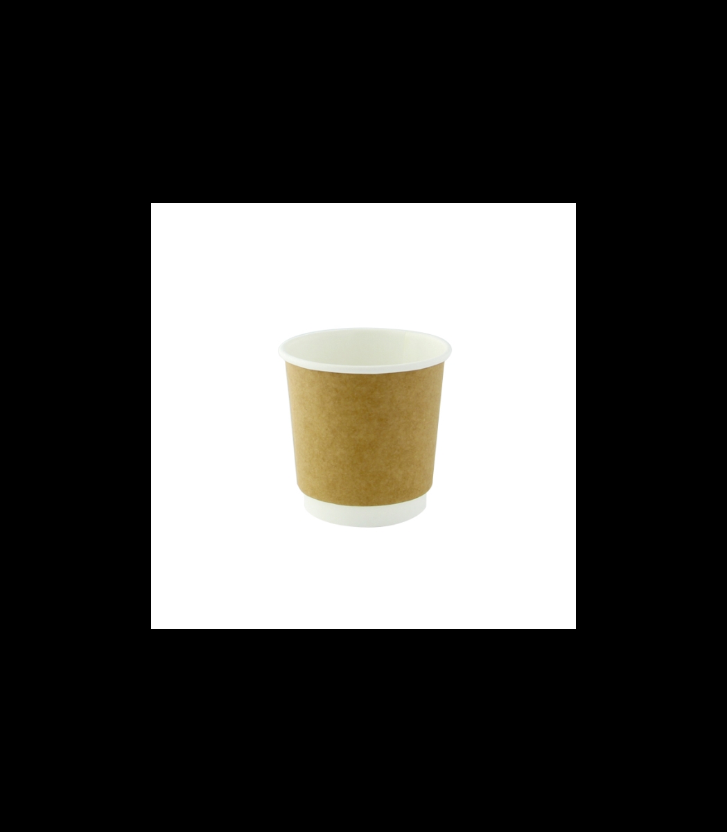4 oz 2.44 x 2.36 in. Kraft Double Walled PLA Cardboard Cup - 300 Piece