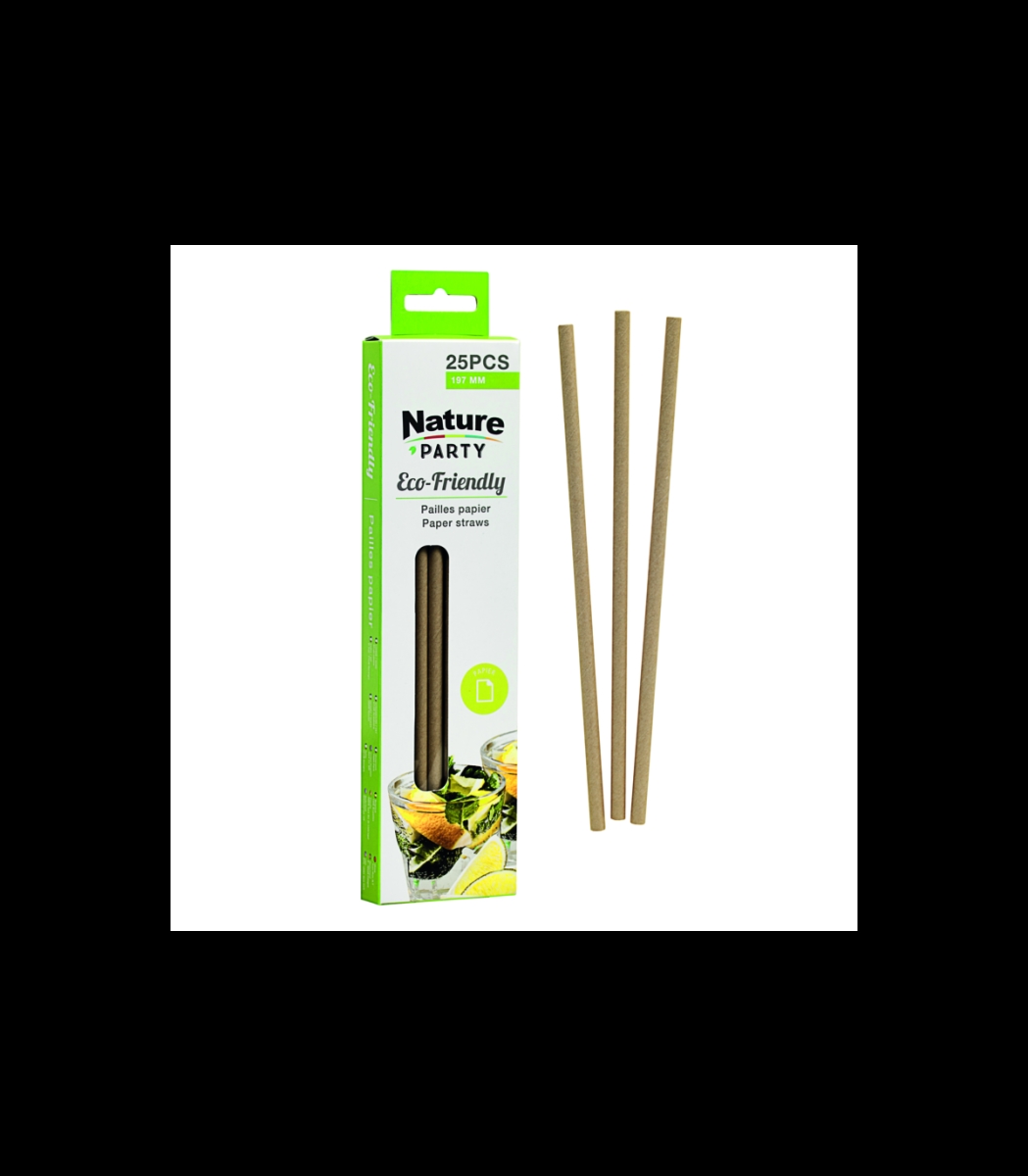 Picture of Packnwood 8NPCHP19KR1 0.24 x 7.76 in. Kraft Paper Straw - 300 Piece