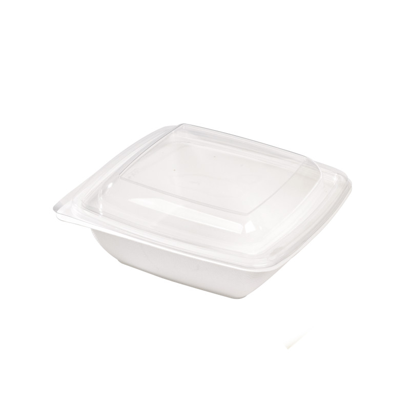 210BCHIC90180F 3.5 x 7 in. Bio-N-Chic Rectangular White Sugarcane Plate with No Added PFAS - 100 Piece