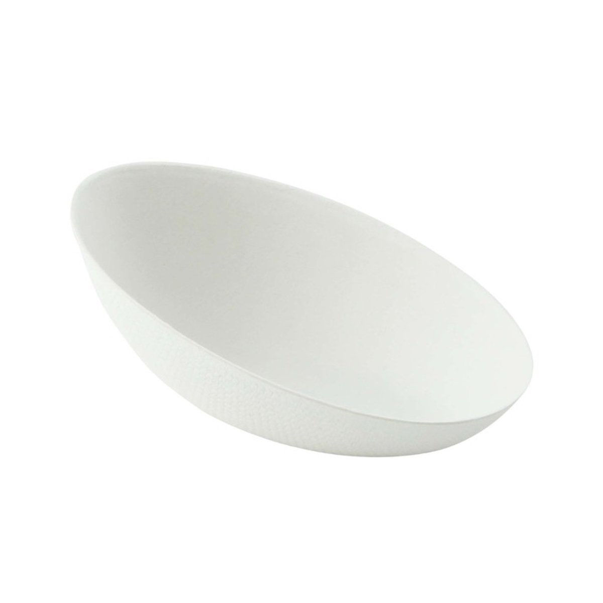 1 oz 3.1 x 2.1 x 1.1 in. Bio-N-Chic Egg Shaped White Sugarcane Dish Bowl with No Added PFAS - 300 Piece