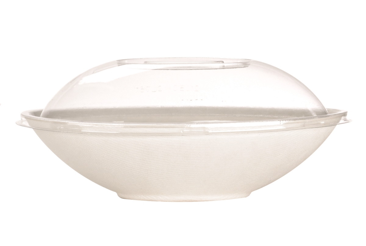 210BCHIC1000F 34 oz 9.4 x 5.7 in. Bio-N-Chic Oval White Sugarcane Bowl with No Added PFAS - 250 Piece