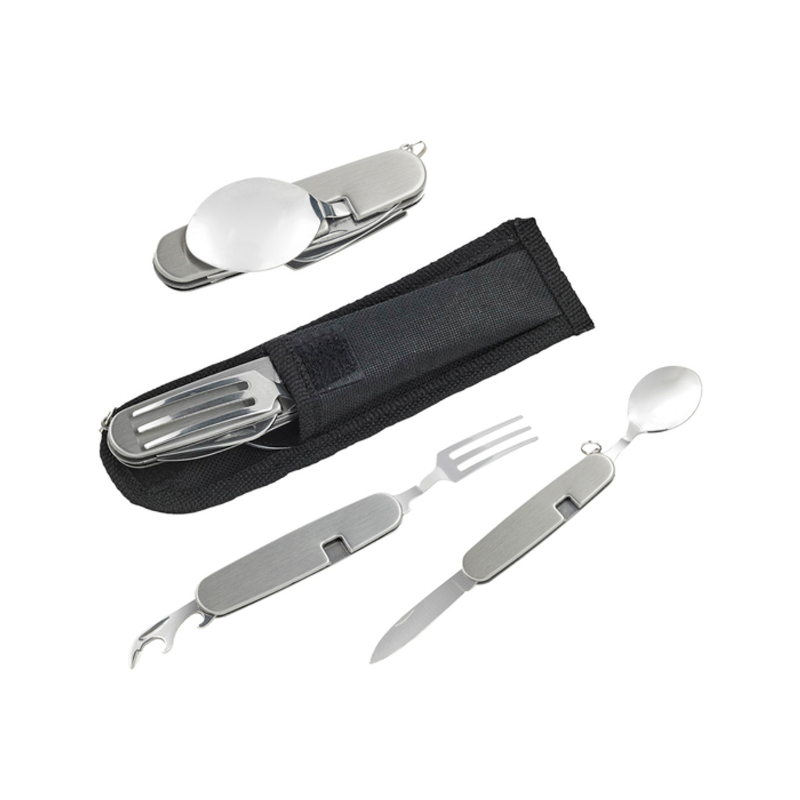 3.4 in. Multifunctional Reusable Pocket Cutlery with Metal Handle - 24 Piece
