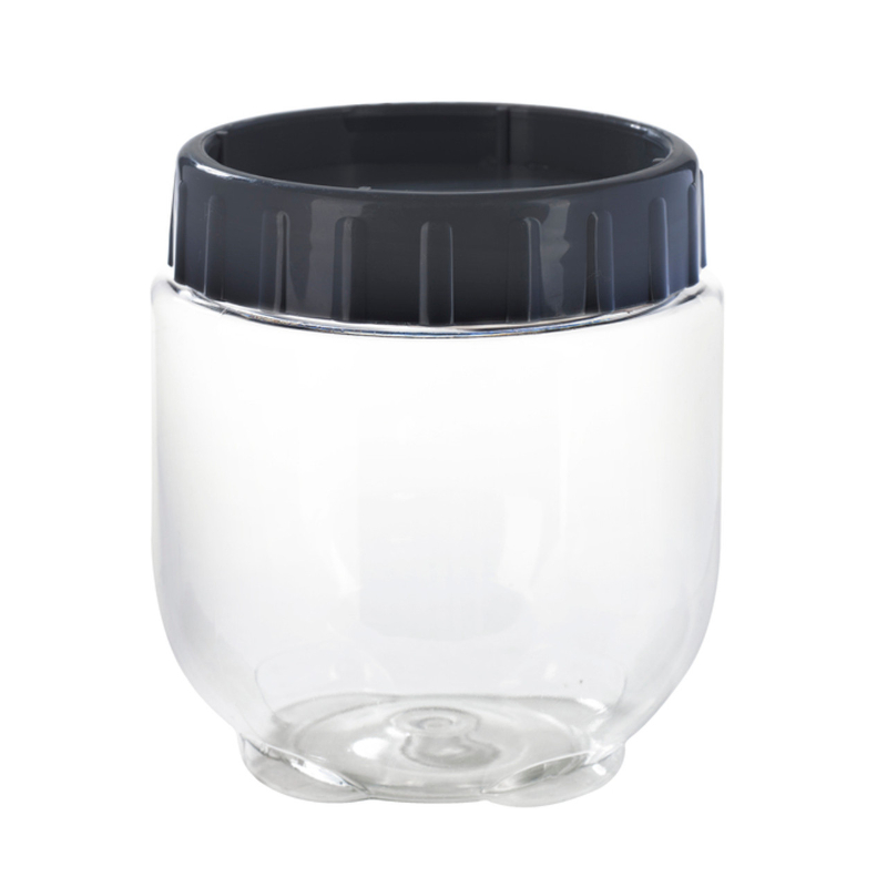 Picture of Packnwood 294BJ750 3.93 Dia. x 4.33 in. 25.4 oz Bokolocko Reusable PET Jar with Grey Lid - 24 Piece