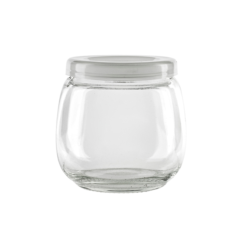 Picture of Packnwood 294VYOD200 2.44 Dia. x 2.83 x 2.87 in. 7 oz Spheric Reusable Pudding Jar with Plastic cap - 105 Piece