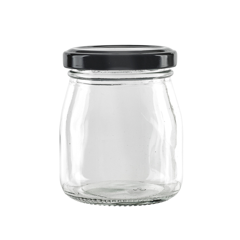 Picture of Packnwood 294VYOG151 2.36 Dia. x 2.55 x 3.14 in. 5 oz Smooth Pudding Jar with Twist Cap - Black Reusable Cap - 120 Piece